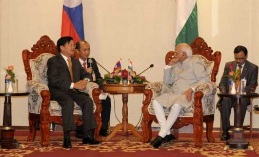 Vice President, Mohd. Hamid Ansari meeting the Deputy Prime Minister and Minister of Foreign Minister of Lao PDR, Thongloun Sisoulith