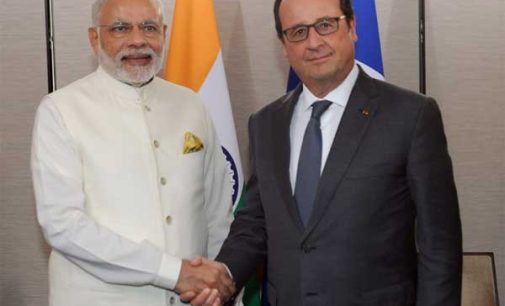 Prime Minister, Narendra Modi meeting the President of France, Francois Hollande, in New York.