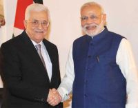 Prime Minister, Narendra Modi meeting the President of Palestine, Mahmoud Abbas