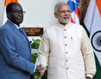 Prime Minister, Narendra Modi meeting the President of the Republic of Zimbabwe, Robert Gabriel Mugabe