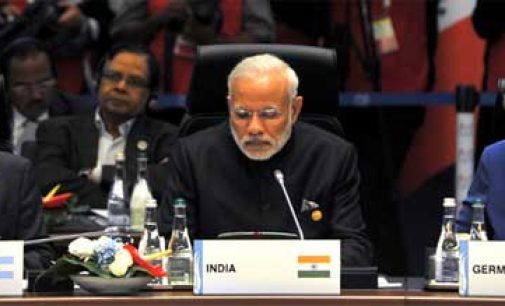 Prime Minister, Narendra Modi at the G20 Summit working session, in Turkey.