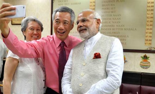 Prime Minister, Narendra Modi and the Prime Minister of Singapore, Lee Hsien Loong