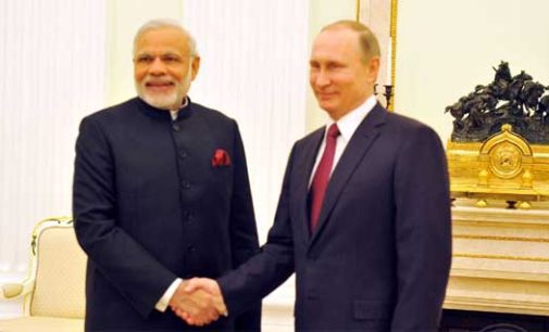 Prime Minister, Narendra Modi with the President of Russian Federation, Vladimir Putin