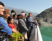 Prime Minister of Nepal, K.P. Sharma Oli visiting the Tehri Hydro Power Complex, at Tehri, Uttarakhand