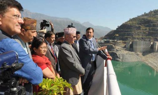 Prime Minister of Nepal, K.P. Sharma Oli visiting the Tehri Hydro Power Complex, at Tehri, Uttarakhand