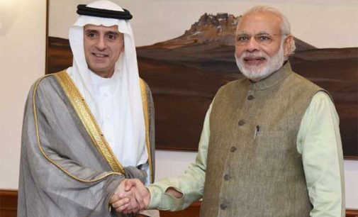 Foreign Minister of Saudi Arabia, Adel bin Ahmed Al-Jubeir calls on the Prime Minister, Narendra Modi, in New Delhi.