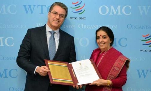 India ratifies WTO agreement to boost global economic integratio