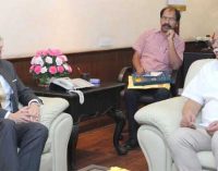 Ambassador of Germany to India, Martin Ney meeting the Union Minister for Civil Aviation, Ashok Gajapathi Raju Pusapati,