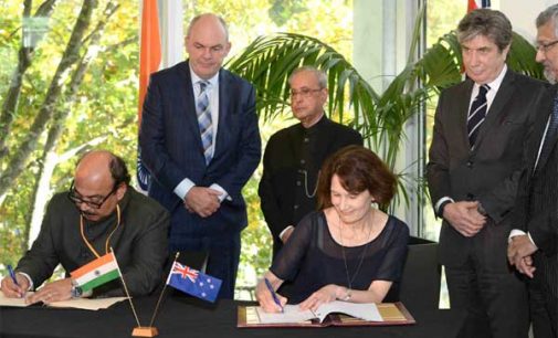President, Pranab Mukherjee and the Minister for Nursery and Economic Development of New Zealand