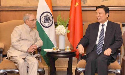 President, Pranab Mukherjee meeting the Vice President, Li Yuanchao, in Beijing, China.