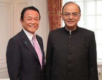 Minister for Finance, Corporate Affairs and I&B, Arun Jaitley meeting the Deputy Prime Minister and Finance Minister of Japan, Taro Aso, in Tokyo, Japan