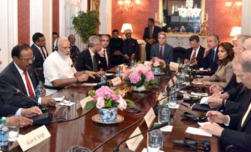 Prime Minister, Narendra Modi at an interaction with think tanks, in Washington DC.