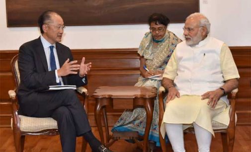President, World Bank, Jim Yong Kim calling on the Prime Minister, Narendra Modi, in New Delhi