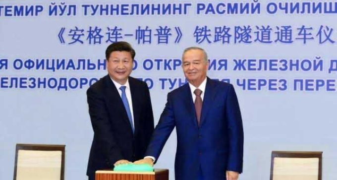 Uzbek and Chinese Presidents open Angren-Pap railway line