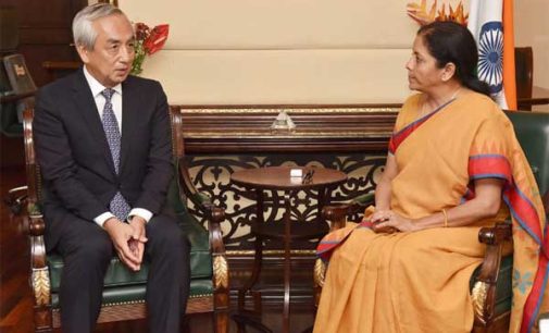 Ambassador of Japan to India, Kenji Hiramatsu meeting the Minister of State for Commerce & Industry (IC), Nirmala Sitharaman