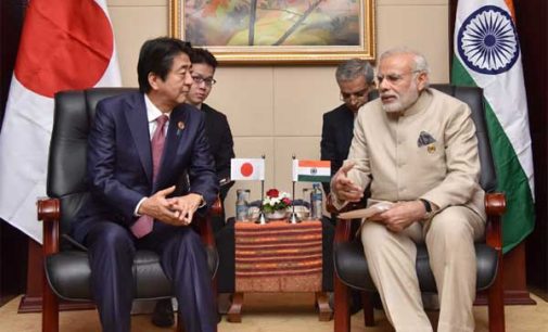 PM, Narendra Modi meeting the Prime Minister of Japan, Shinzo Abe, on sideline of the 14th ASEAN India