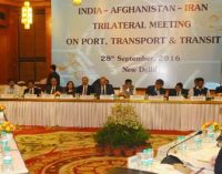 Minister for Road Transport & Highways and Shipping, Nitin Gadkari meetings with visiting Ministers from Iran and Afghanistan