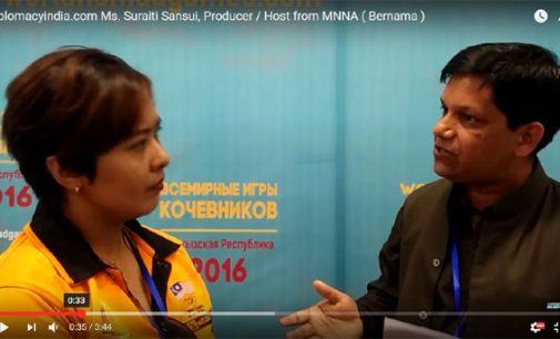 Diplomacyindia.com Interview with Ms. Suraiti Sansui, Producer / Host from Malaysian National News Agency ( Bernama ) speaking on impressions about her impressions of World Nomad Games 2016 which were held in Issy-kul Lake, Choplon-ata, Kyrgyzstan