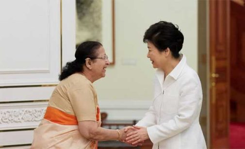 Lok Sabha Speaker Sumitra Mahajan calls on President of South Korea