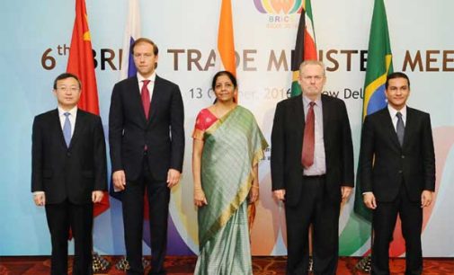 MoS for Commerce & Industry (IC), Nirmala Sitharaman at the 6th BRICS Trade Ministers’ Meeting