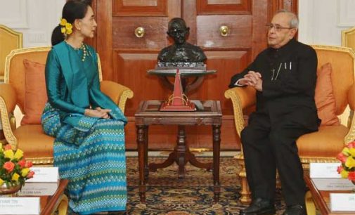 President Mukherjee meets Aung San Suu Kyi