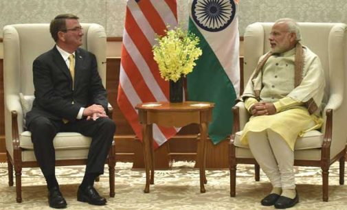 US Secretary of Defence, Dr. Ashton Carter calling on the Prime Minister, Narendra Modi, in New Delhi