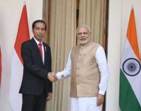 Prime Minister, Narendra Modi with the President of Indonesia, Joko Widodo, at Hyderabad House