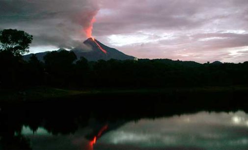 Mexico’s Colima volcano belches mile high smoke column