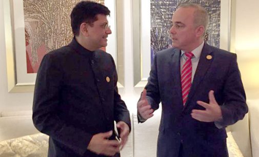 MoS for Power, Coal, New and Renewable Energy and Mines (IC), Piyush Goyal Meeting the Energy Minister of Israel, Dr. Yuval Steinitz