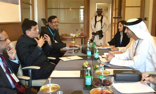 MoS for Power, Coal, New and Renewable Energy and Mines (IC), Piyush Goyal in a bilateral meeting with the Minister of Climate Change and Environment, UAE, Dr. Thani Ahmed Al Zeyoudi