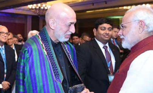PM, Narendra Modi at the Opening Session of the Second Raisina Dialogue with the former President of the Islamic Republic of Afghanistan, Hamid Karzai