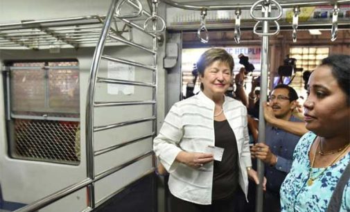 World Bank CEO commutes second class in Mumbai local train