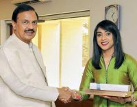 House Leader and Minister of Small Business and Tourism, Canada, Ms. Bardish Chagger calls on the MoS for Culture and Tourism (IC), Dr. Mahesh Sharma