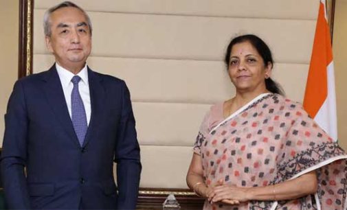 Ambassador of Japan to India, Kenji Hiramatsu calling on the Minister of State for Commerce & Industry (IC), Nirmala Sitharaman