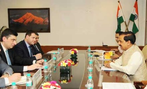 Minister of Economy & Sustainable Development of Georgia, Giorgi Gakharia meeting the MoS for Culture and Tourism (IC), Dr. Mahesh Sharma
