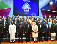 PM, Narendra Modi with the foreign delegates at the 52nd African Development Bank Annual meetings,