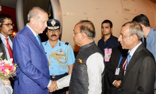 Turkish President Erdogan arrives in India