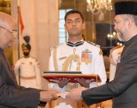 Ambassador-designate of Indonesia, Sidharto Reza Suryodipuro presenting his credentials to the President, Ram Nath Kovind