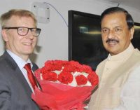 Minister of Housing, Energy and Environment, Finland, Kimmo Tiilikainen meeting the MoS for Culture (I/C) and Environment, Forest & Climate Change, Dr. Mahesh Sharma