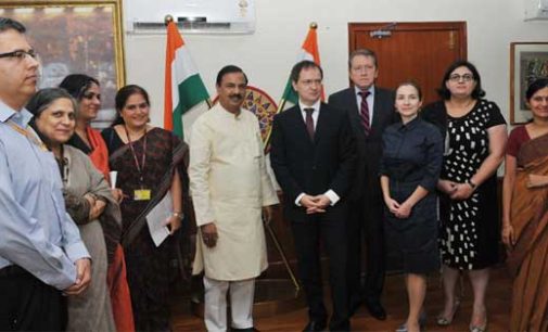 Minister of Culture of the Russian Federation, Vladimir Medinsky calling on the MoS for Culture (I/C) and Environment, Forest & Climate Change, Dr. Mahesh Sharma