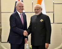 PM, Narendra Modi meeting the Prime Minister of Australia, Malcolm Turnbull, in Manila, Philippines