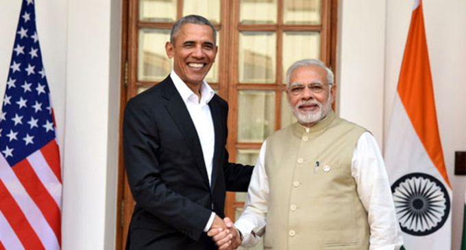 Prime Minister Narendra Modi meeting the former US President, Mr. Barack Obama, in New Delhi on December 01, 2017