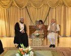 Prime Minister, Narendra Modi meeting the Deputy Prime Minister for International Relations and Cooperation Affairs of Oman, Sayyid Asa’ad bin Tariq Al Said, in Muscat, Oman