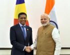 The Prime Minister, Shri Narendra Modi meeting the President of Seychelles, Mr. Danny Faure,