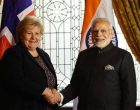 Prime Minister, Shri Narendra Modi meeting the Prime Minister of Norway, Ms. Erna Solberg