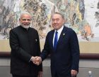 The Prime Minister, Narendra Modi meeting the President of Kazakhstan, Nursultan Nazarbayev