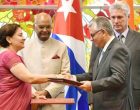 President India, Ram Nath Kovind and President of Cuba, Miguel Diaz-Canel, witnessing the exchange of Various Agreements