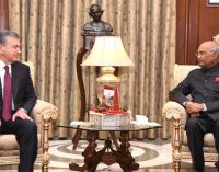 PRESIDENT HOSTS PRESIDENT OF UZBEKISTAN; EMPHASISES CONNECTIVITY PROJECTS AND ECONOMIC RELATIONS