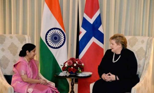 Sushma Swaraj calls on Norwegian PM