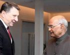 The President of India, Ram Nath Kovind, meeting with Raimonds Vcjonis, the President of the Republic of Latvia